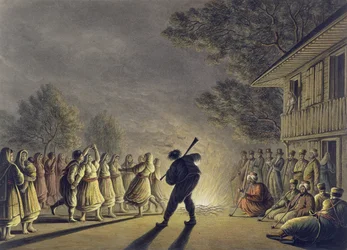 La Danse des paysans bulgares, publié par William Watts, 1806